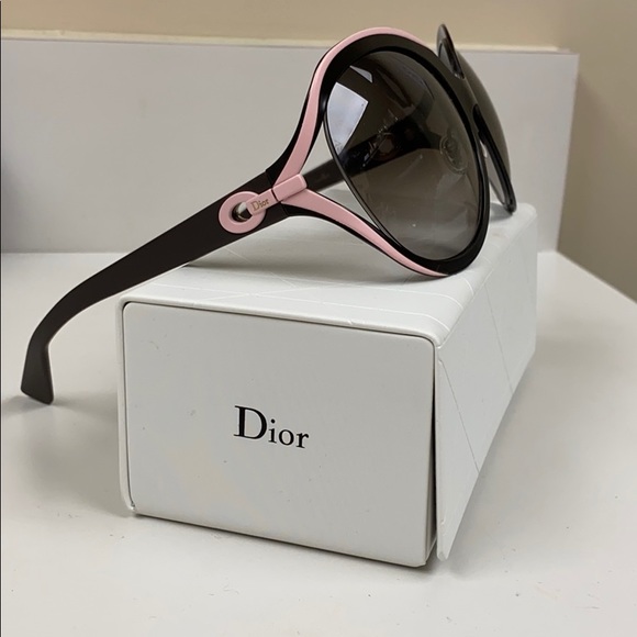 Dior Gorgeous Brown Pink Sunglasses Never Used - Picture 1 of 7